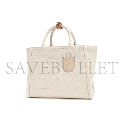 PRADA BRAND-TYPOGRAPHY LINEN-BLEND TOTE BAG 1BG474 (31*24*13cm) 